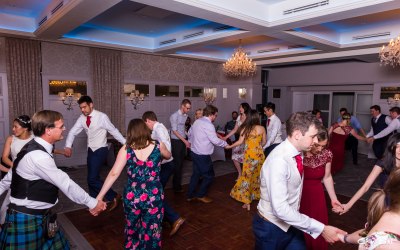 Guests on the floor dancing