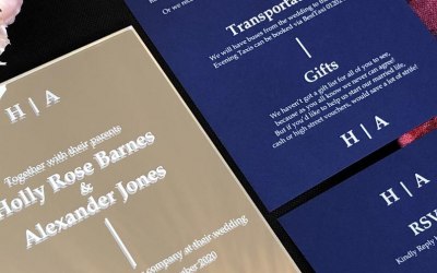 Mirror acrylic invitation set