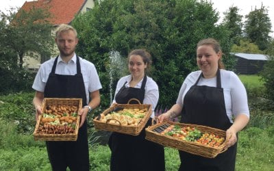Canapés as part of galley slaves catering