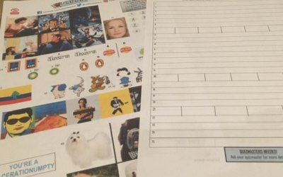 Example picture and answer sheets