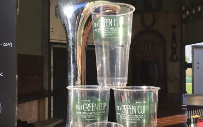 Biodegradable green cups,