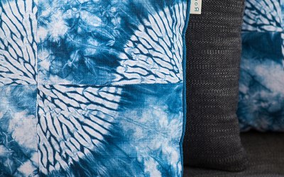 Romor Designs Karamatsu Shibori cushions