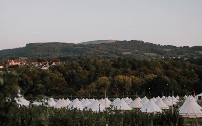 up to 100 furnished tents available