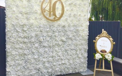 Flower wall and welcome mirror