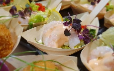 Prawn canapé for the Mercedes launch