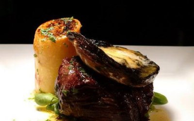 Fillet steak, blue cheese mushroom and potato fondant