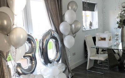 Birthday party set up for the house