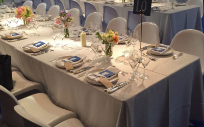 A wedding set up with our Eames DSW chairs 