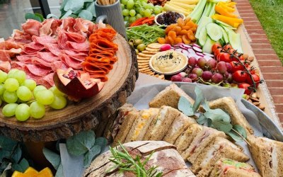 An outdoor grazing table