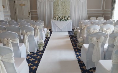 White and Ivory Taffeta sash 