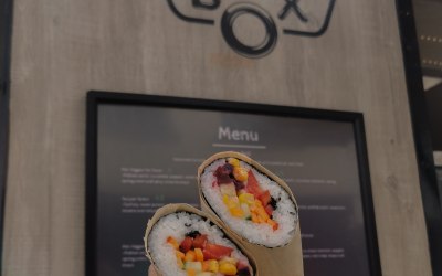 Sushi roll and our trailer.