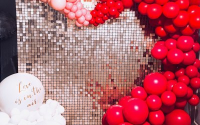 Valentine Set Up with Sequin Wall