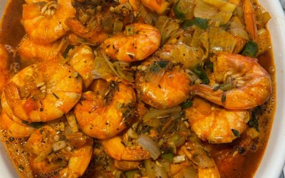 Peppered prawns