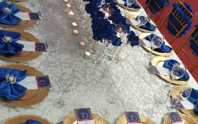 Blue and gold decor