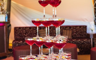 Cocktail tower ready to go.