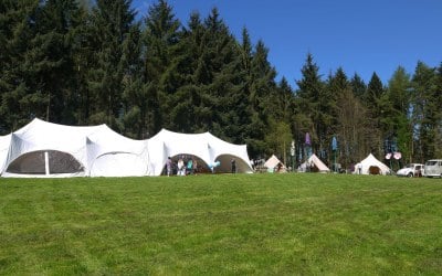 2 x Capri Marquees at a Wedding Fayre in Bradfield