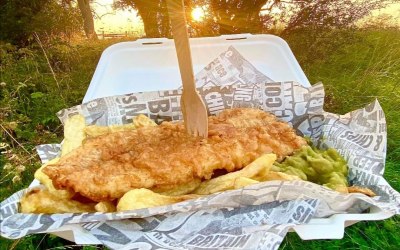 Enjoying fish & chips in the Valley