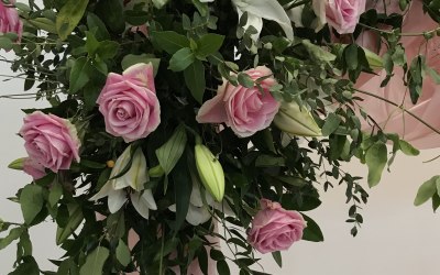 Pink and White Arch Decoration