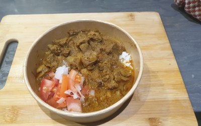Durban curry and rice. 
