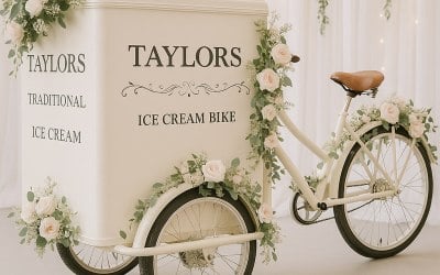 Our bike being prepared for a wedding fair