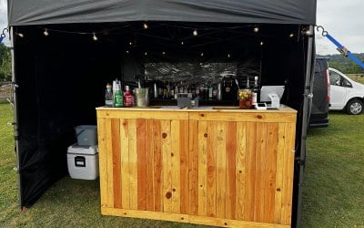 Our bespoke wooden bar 