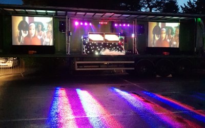 A. S. PARTY large events outdoor video disco 40ft wide stage