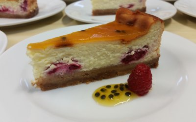 Raspberry passion fruit cheese cake
