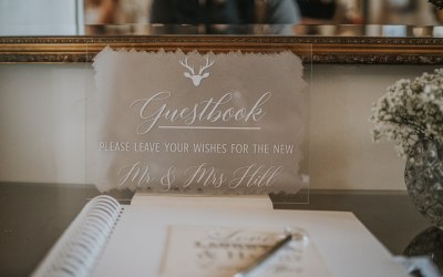painted guest book sign - perfect finishing touch