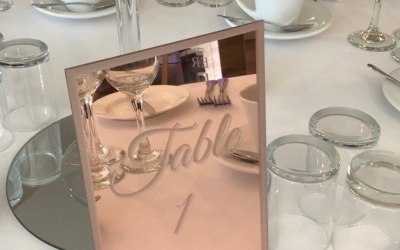 Mirror rose gold acrylic table number