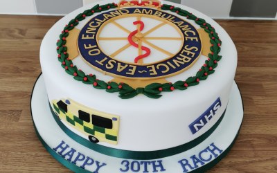 East Of England Ambulance Themed Birthday Cake