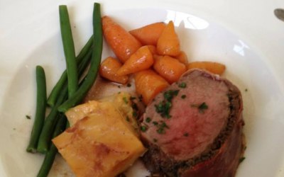A Platinum menu of Fillet Beef and Dauphinoise Potatoes