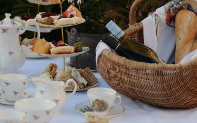 Everything needed for an afternoon tea or garden party