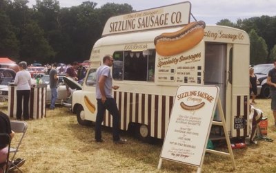Vintage sausage van for hire in Kent, London, Surrey, Sussex, Essex, Berkshire and Hampshire
