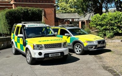 Visibility on site with Ambulance marking and blue lights