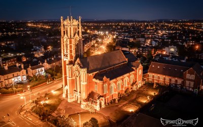 Holy Trinity church, Southport, by Upshot Photos drone