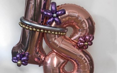 Customised 18th Birthday Balloon Stack 