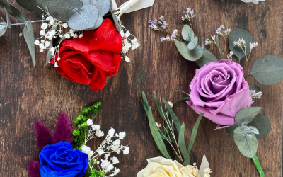 Preserved infinity rose buttonholes