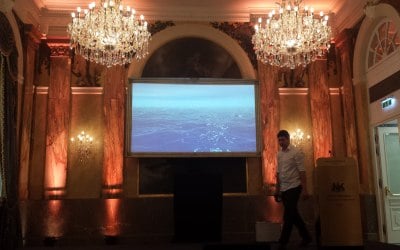 Projection screen at Imperial Hotel Vienna for medical event