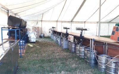 large marquee bar with up to 40 cask ales