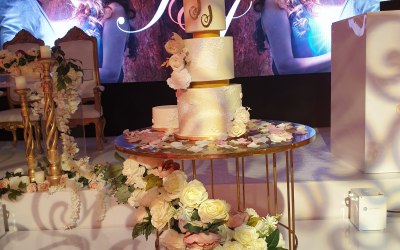 4-Tier Wedding Cake with Sugar Flowers