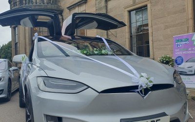 Tesla Model X with its amazing Falcon Wing doors