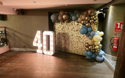 Light Up Numbers sequin wall display