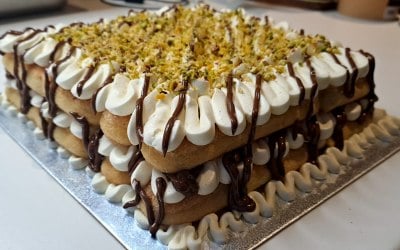 Pistachio&Nutella tiramisù cake