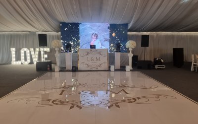 Led screen set up with dancefloor 