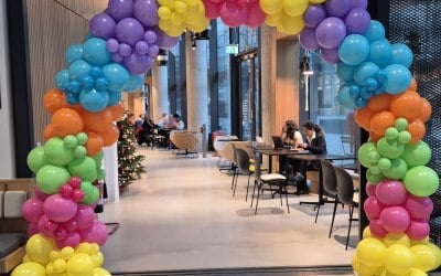 Colourful Double Door Balloon Arch