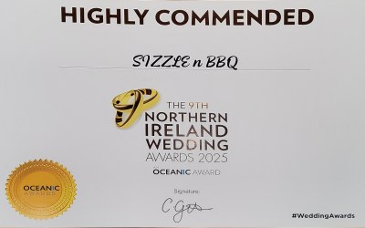 Highly Commened Award & Runners up for Mobile Wedding Catering NI 2025