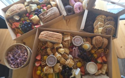 Grazing plater with home baked cookies and doughnuts. 