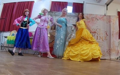 4 of our characters at an event