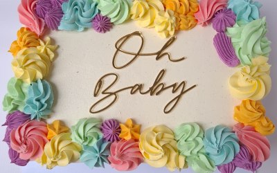 Baby shower slab cake 