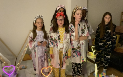 11 yo pamper sleepover they loved their robes and slippers headbands and had the best time !
